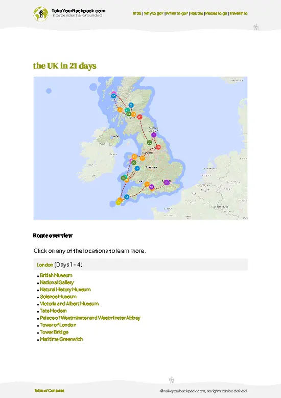 example page 4 from our offline Travel Guide for United Kingdom